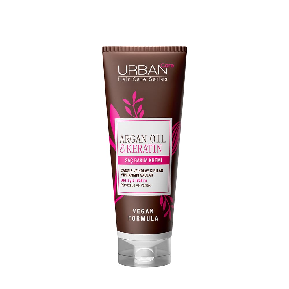 URBAN Care Argan Yağı & Keratin Kolay Kırılan Yıpranmış Saçlara Özel Saç Bakım Kremi 250ml- Vegan