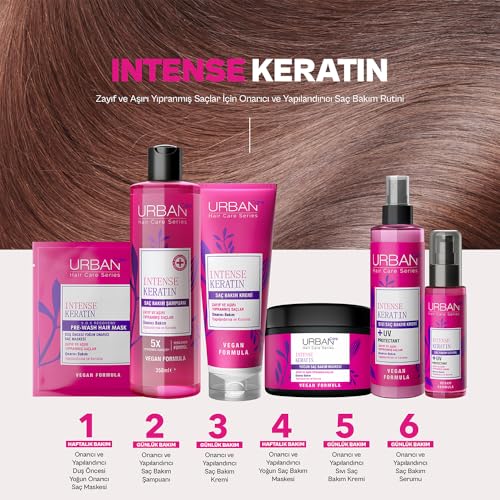 URBAN Care Intense Keratin Aşırı Yıpranmış Cansız Saçlara Özel Sıvı Saç Bakım Kremi 200 ml- Vegan