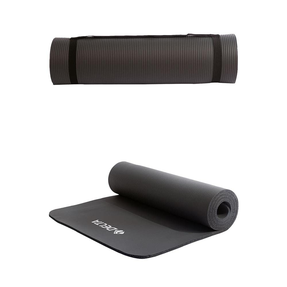 Delta Konfor Zemin 10 MM Taşıma Askılı Pilates Minderi Yoga Matı, 10 MM (Siyah)