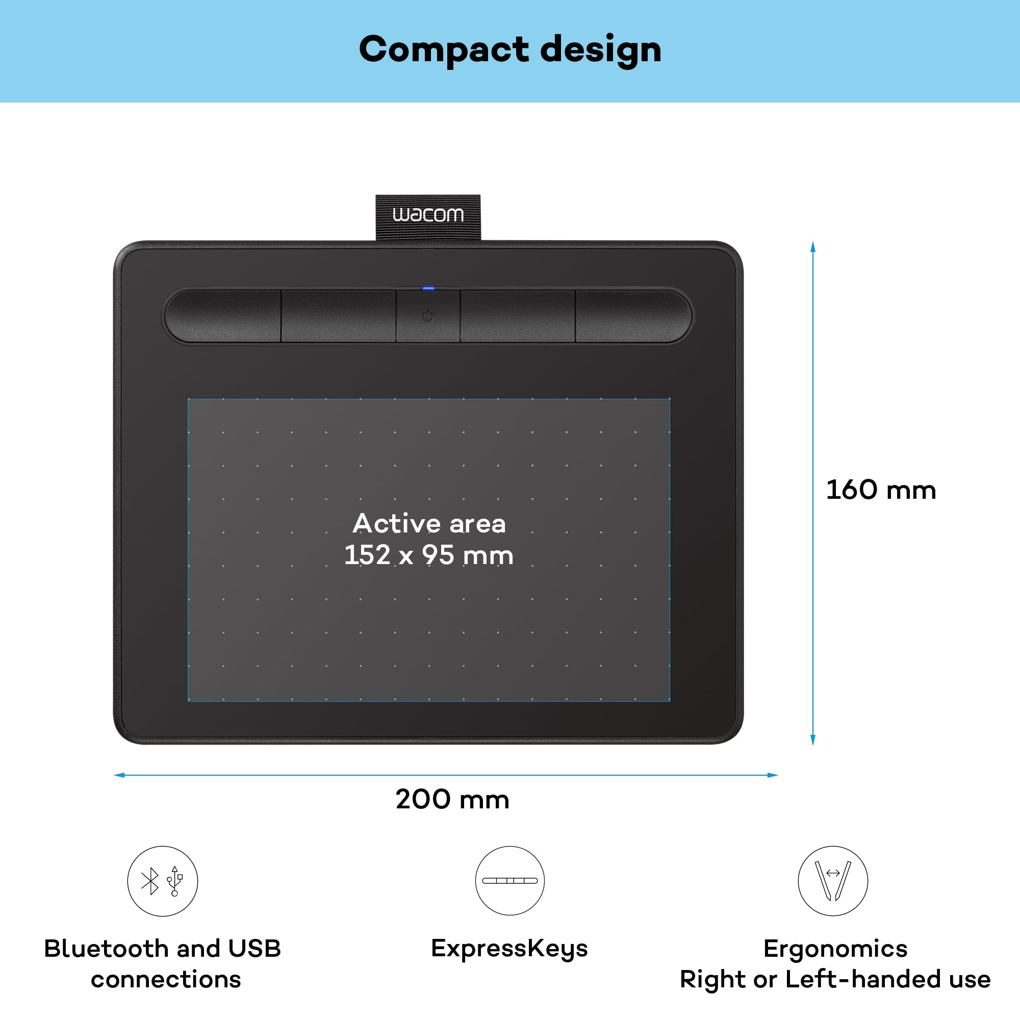 Wacom Ctl-4100Wlk-N İntuos S Çizim Tableti, Siyah