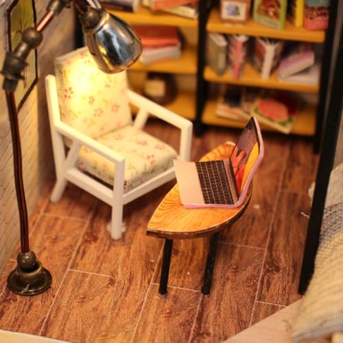 Minyatür Ev Yapma Seti – Ahşap DIY Maket Hobi Kiti – LED Işıklı 2 Katlı Maket – Kendin Yap Dekoratif Maket Ev – Yetişkinlere Özel Hediye