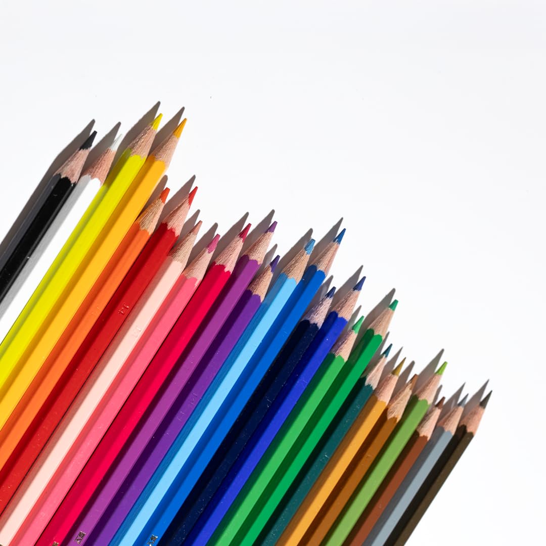 Faber-Castell Karton Kutu Boya Kalemi, 24 Renk, Yumuşak ve Canlı Renkler, Kolay Açılır, Kırılmaya Dayanıklı Uçlar, Uç Kırılmasına Karşı Dayanıklılığı Artıran Özel Yapıştırma Sistemi