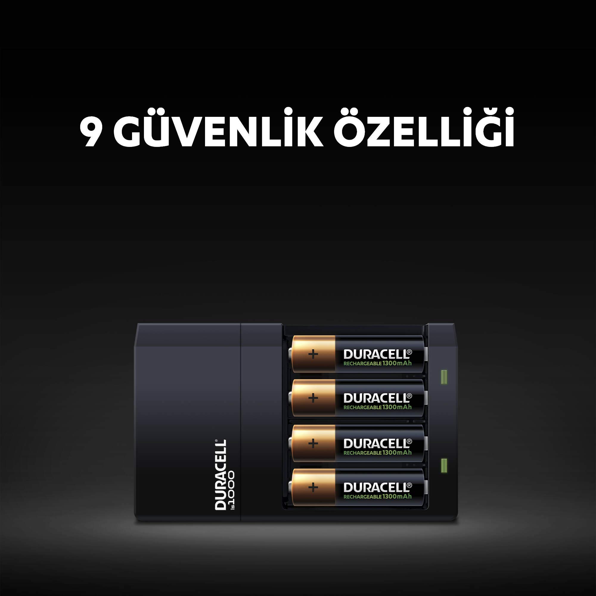Duracell CEF 14 Pil Şarj Cihazı, 4 saat (1 adet) ve Şarj Edilebilir AA ve AAA Pil (2'şer adet)