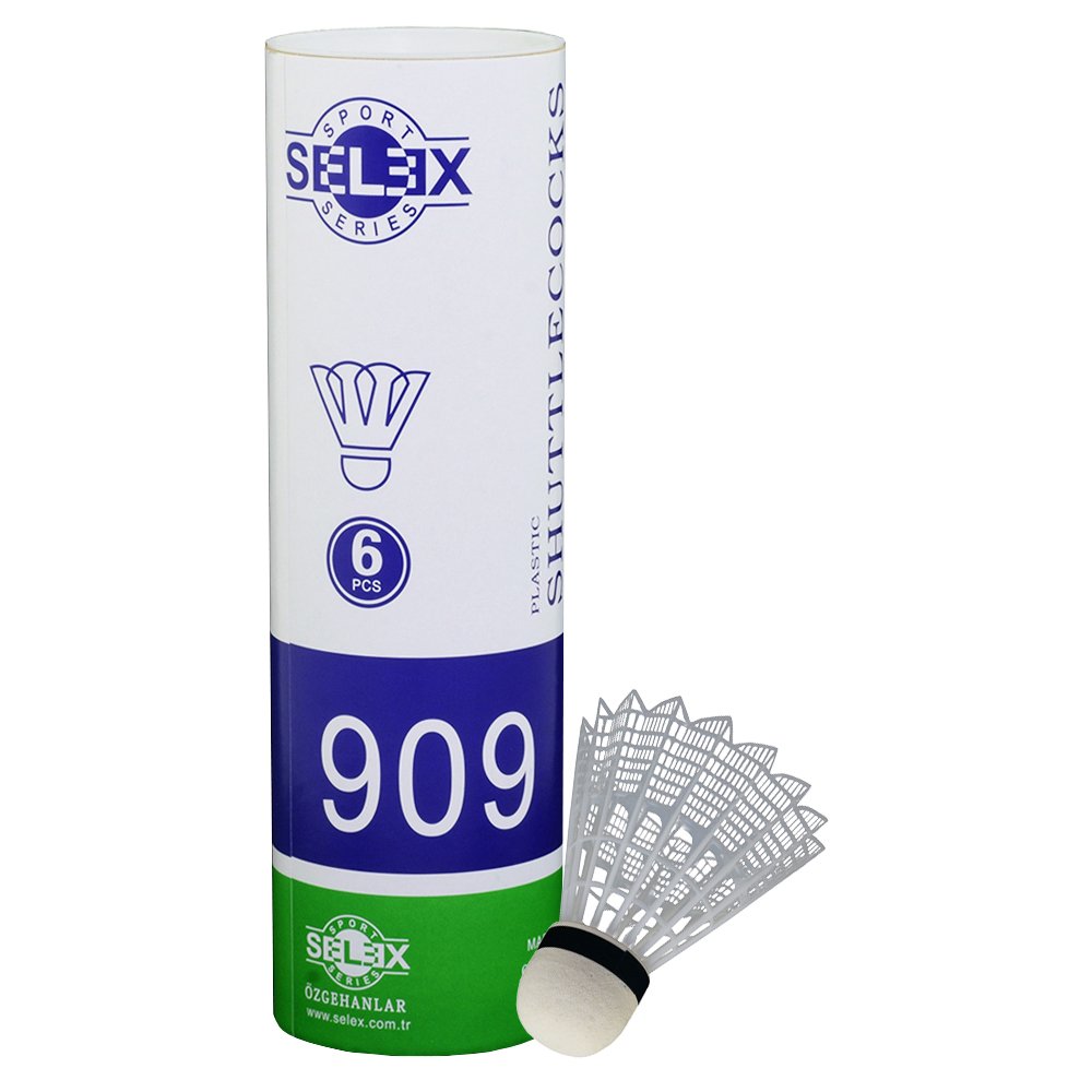 Selex 909 6 lı Plastik Badminton Topu, Beyaz, Tek Beden