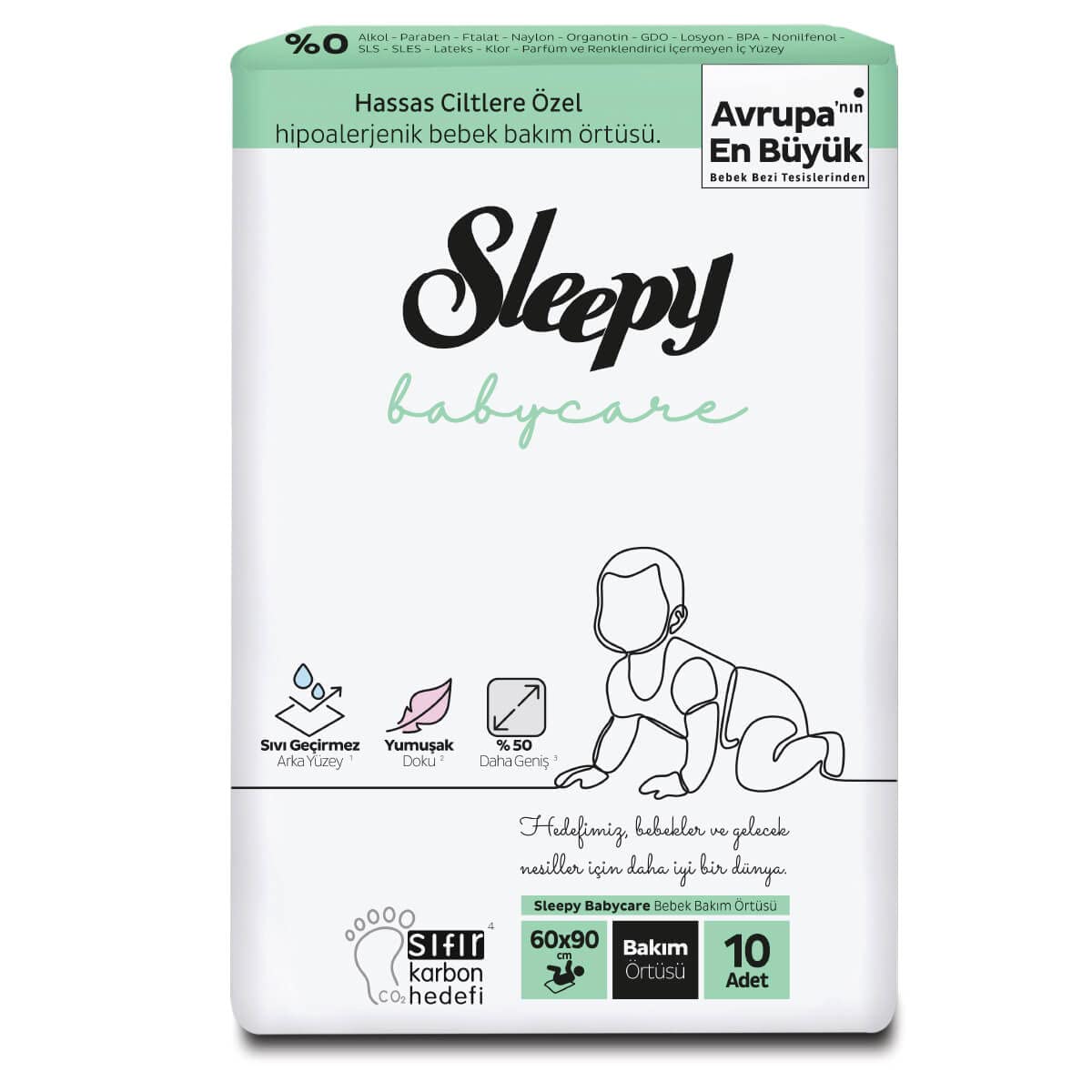 Sleepy Babycare Bebek Bakım Örtüsü 10 Adet