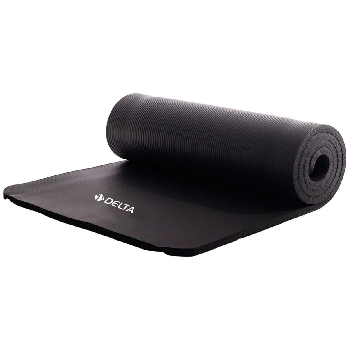 Delta Konfor Zemin 15 MM Taşıma Askılı Pilates Minderi Yoga Matı, Siyah, 15 MM