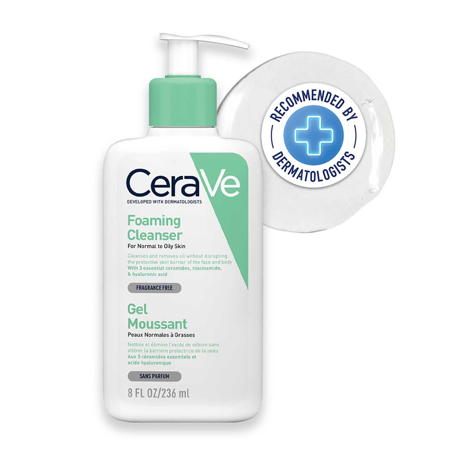 CeraVe Köpüren Temizleyici Seramid İçeren Normal Ve Yağlı Ciltler İçin Yüz Ve Vücut 236 ml