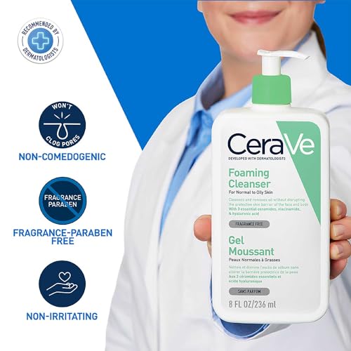 CeraVe Köpüren Temizleyici Seramid İçeren Normal Ve Yağlı Ciltler İçin Yüz Ve Vücut 236 ml