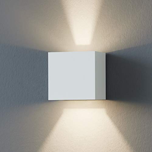 EGLO LED Dış Duvar Lambası Calpino, 2 Ampullü Dış Mekan Lambası, Duvar Lambası Alüminyum, Renk: Beyaz, IP54