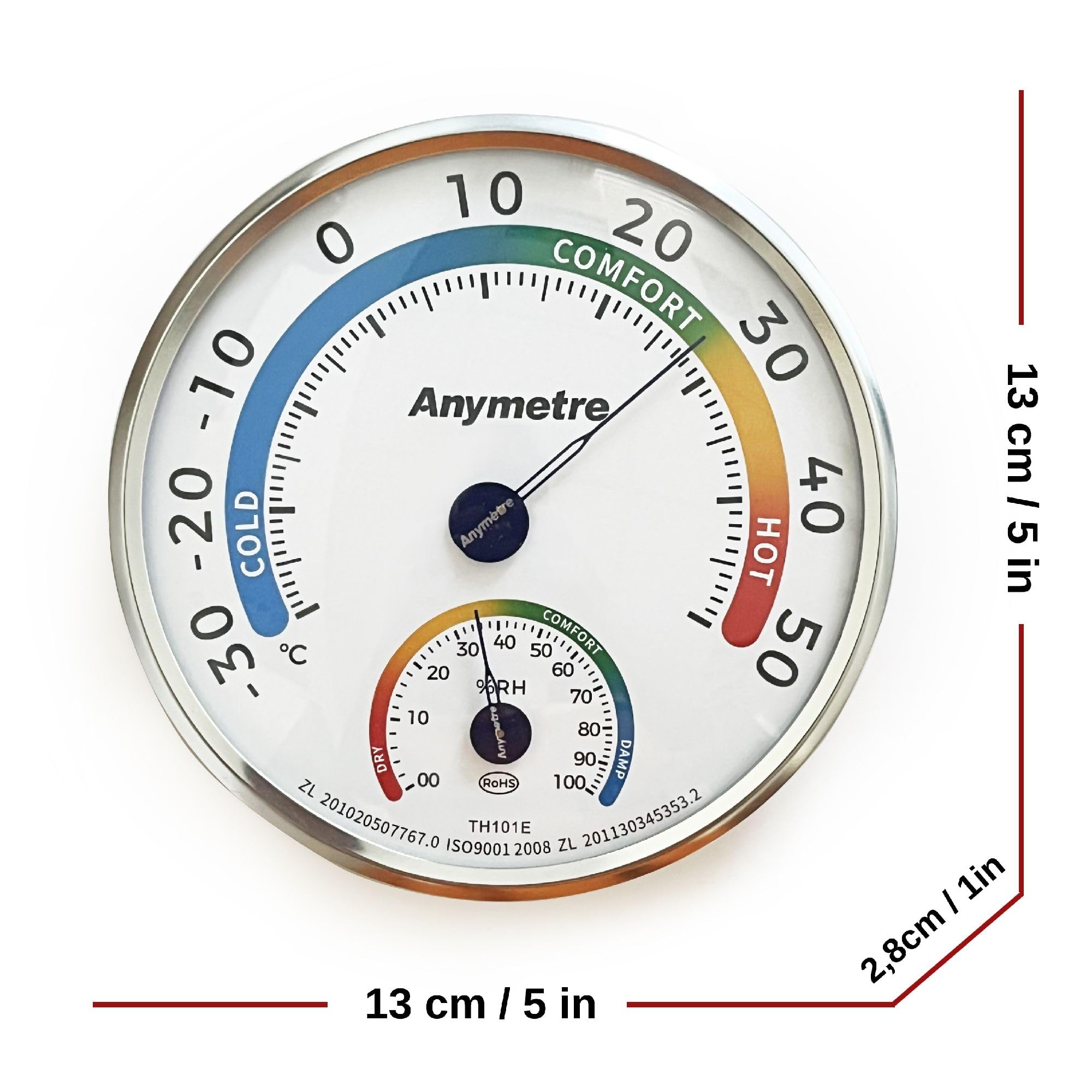 Anymetre Th-101E Termometre Higrometre Nem Ölçer, Siyah