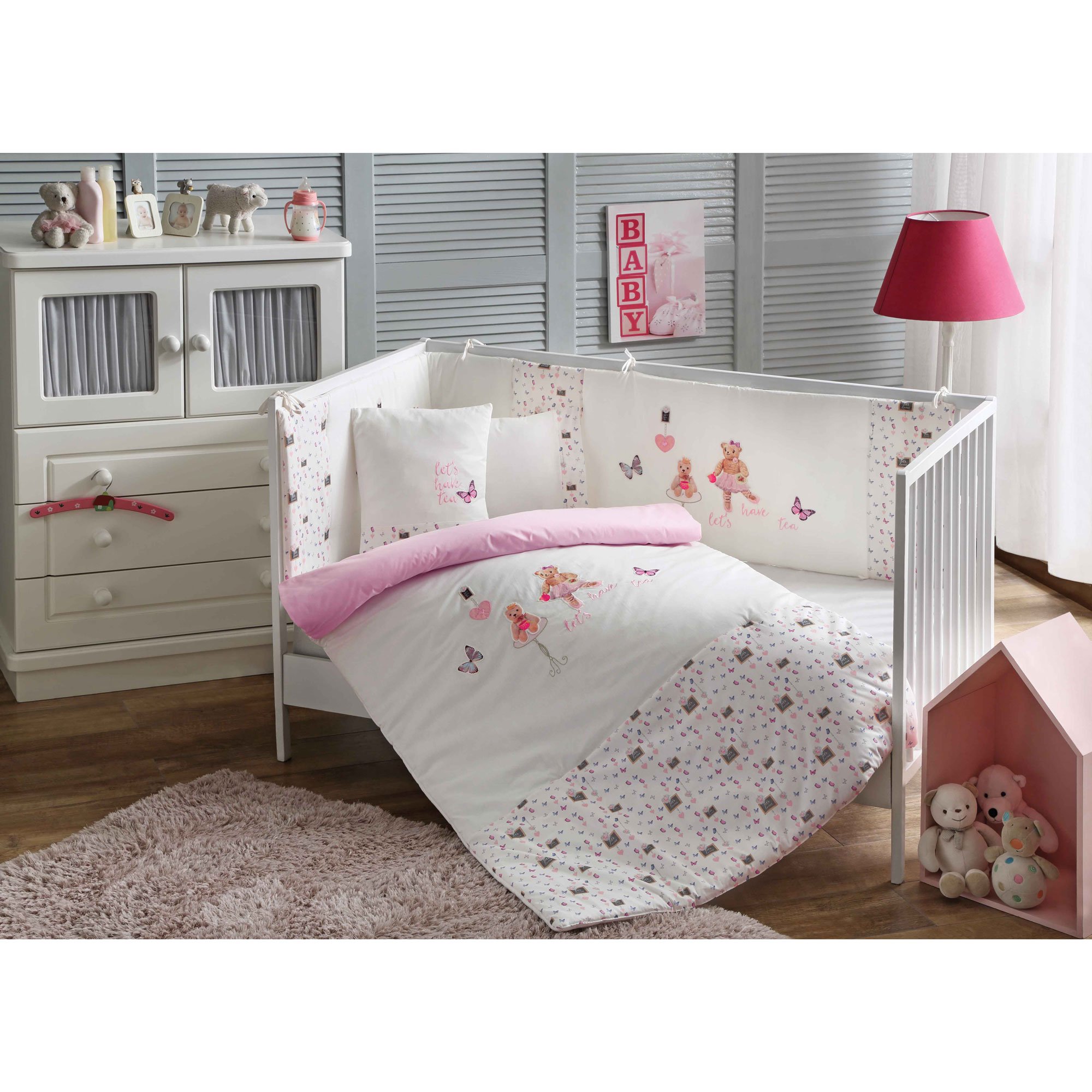 Taç 71119358 Ranforce Nakışlı Bebek Uyku Seti, Balerina, Pembe