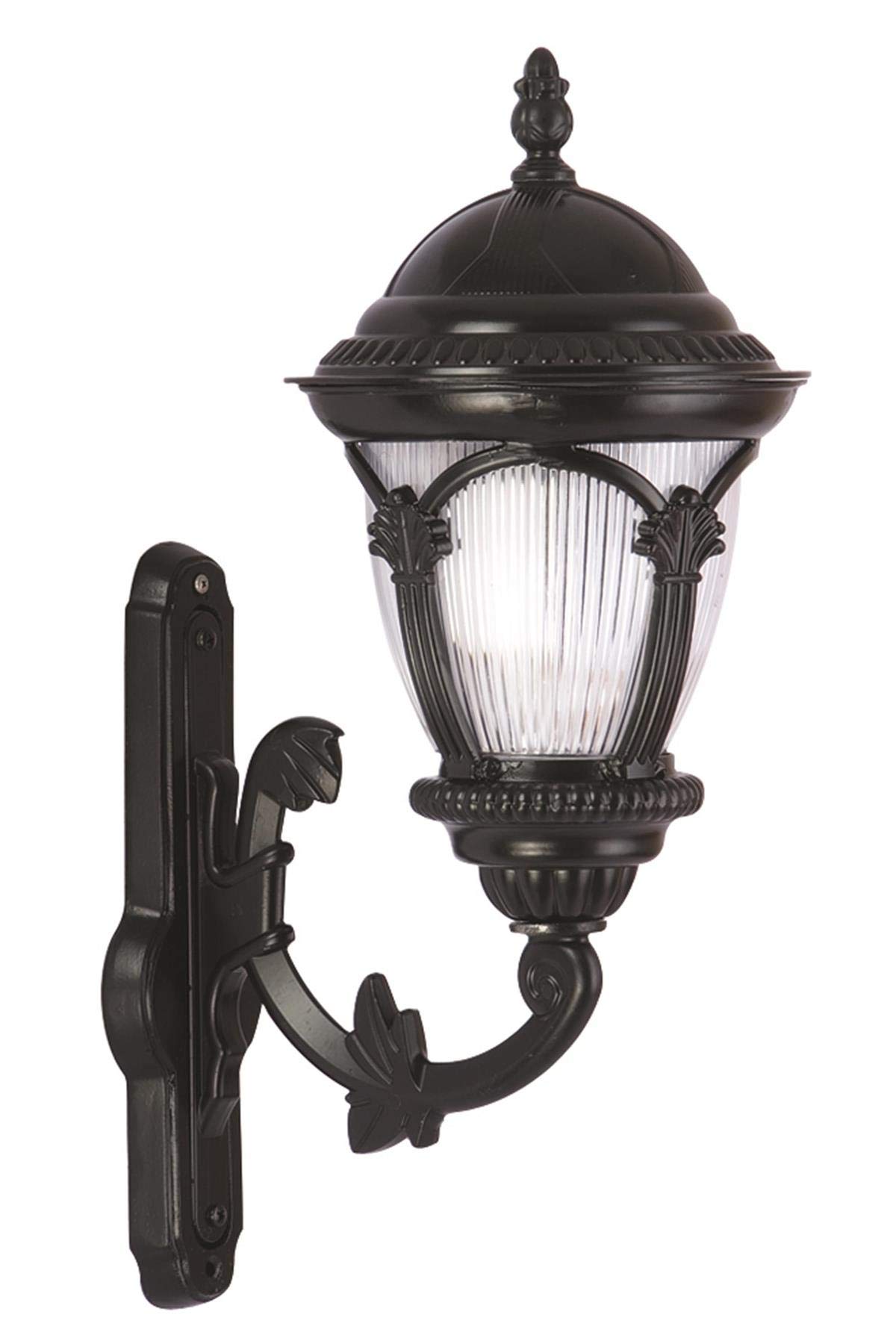 AVONNI BAP-68052-BSY-M1 Siyah Elektrostatik Toz Boyalı Dış Mekan Aydınlatma, E27, Aluminyum, Polikarbon Cam, 35x25cm