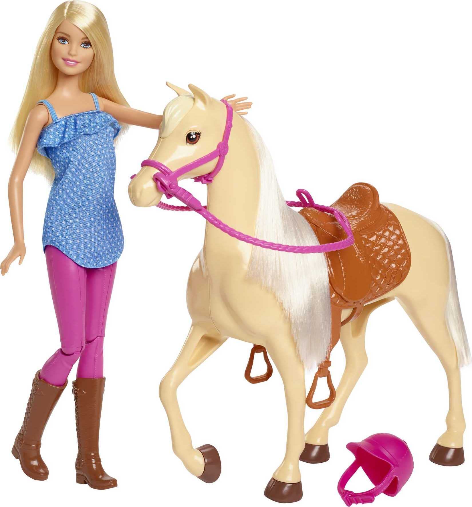 Barbie ve Güzel Atı Oyun Seti, Sarışın bebekli, 3 yaş ve üzeri, FXH13