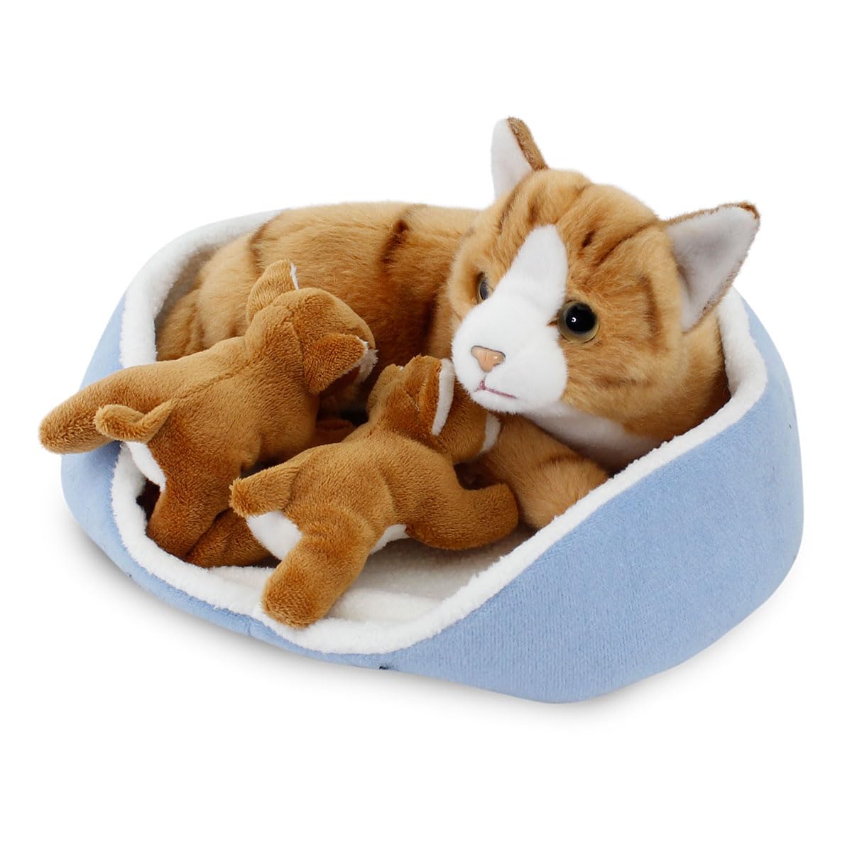 Animals Of The World Sepette Yavrulu Kedi Peluş Oyuncak, Sepet