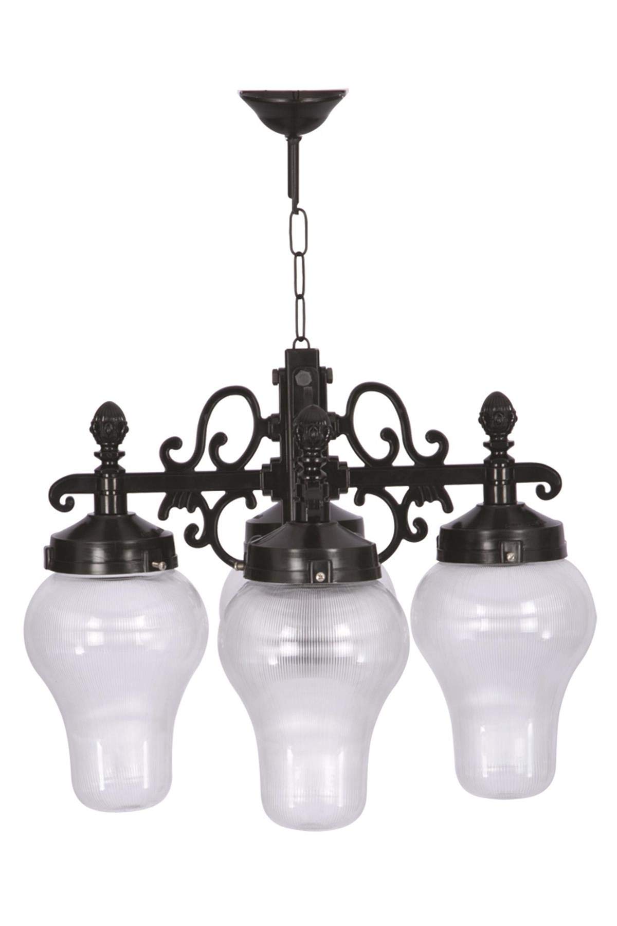 Avonni BFE-68192-4BSY Siyah Elektrostatik Toz Boyalı Dış Mekan Aydınlatma, E27, ABS, Akrilik Cam, 55 Cm