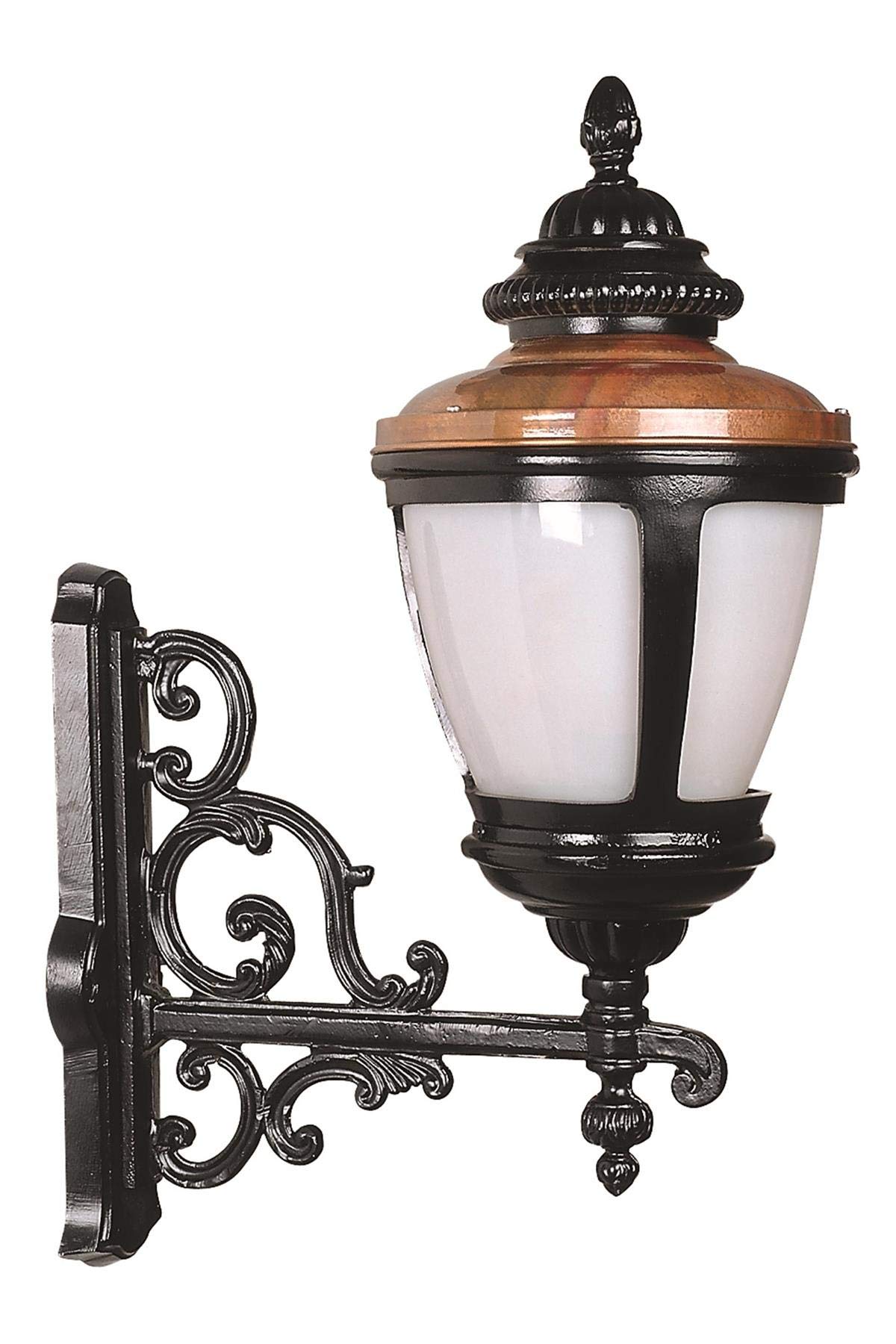 AVONNI BAP-68011-BSY-OP Kahverengi/Siyah Elektrostatik Toz Boyalı Dış Mekan Aydınlatma, E27, Aluminyum, Polikarbon Cam, 42x26cm