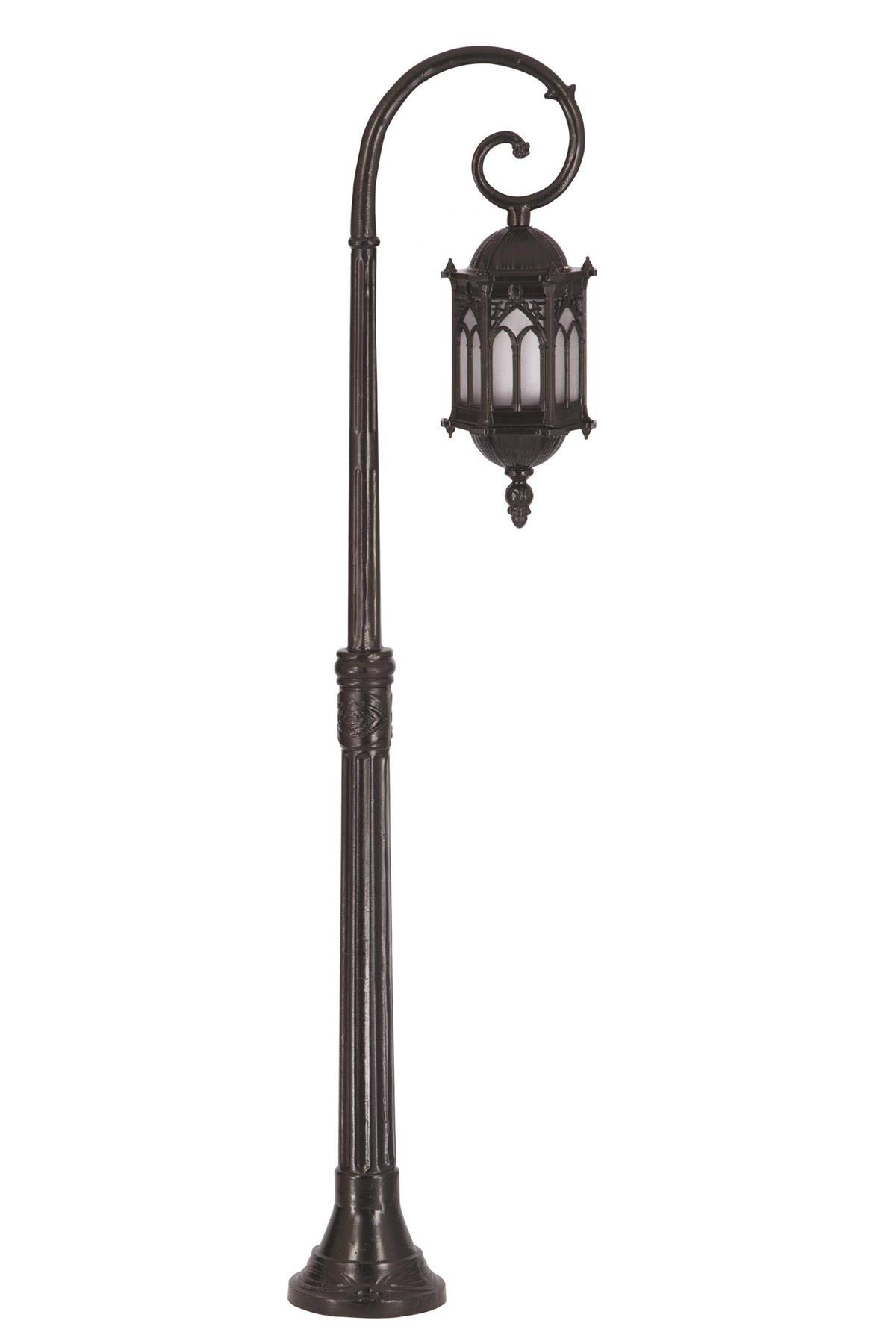 AVONNI BDR-68051-1BSY-OP Siyah Elektrostatik Toz Boyalı Dış Mekan Aydınlatma, E27, Aluminyum, Polikarbon Cam, 27cm