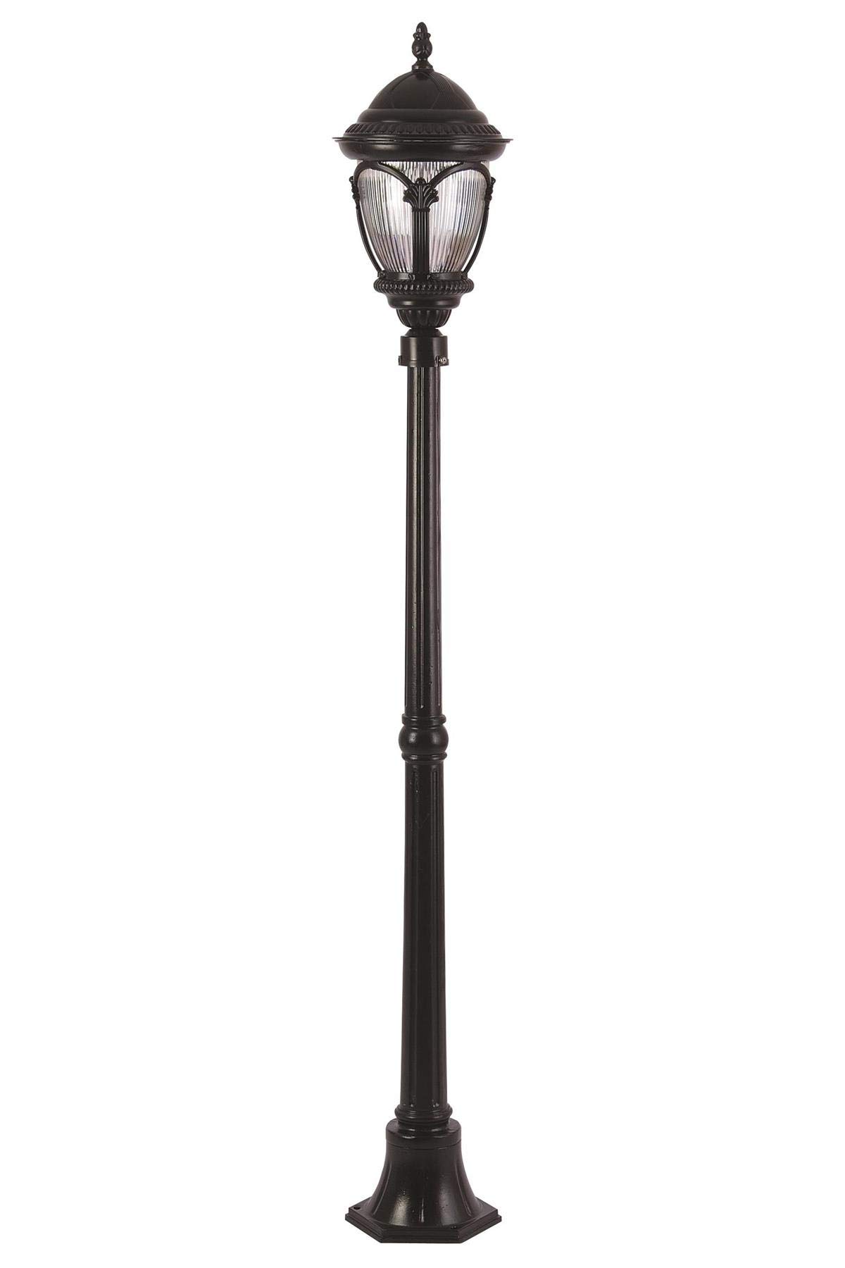AVONNI BDR-68052-1BSY Siyah Elektrostatik Toz Boyalı Dış Mekan Aydınlatma, E27, Aluminyum, Döküm Dip, Polikarbon Cam, 25cm