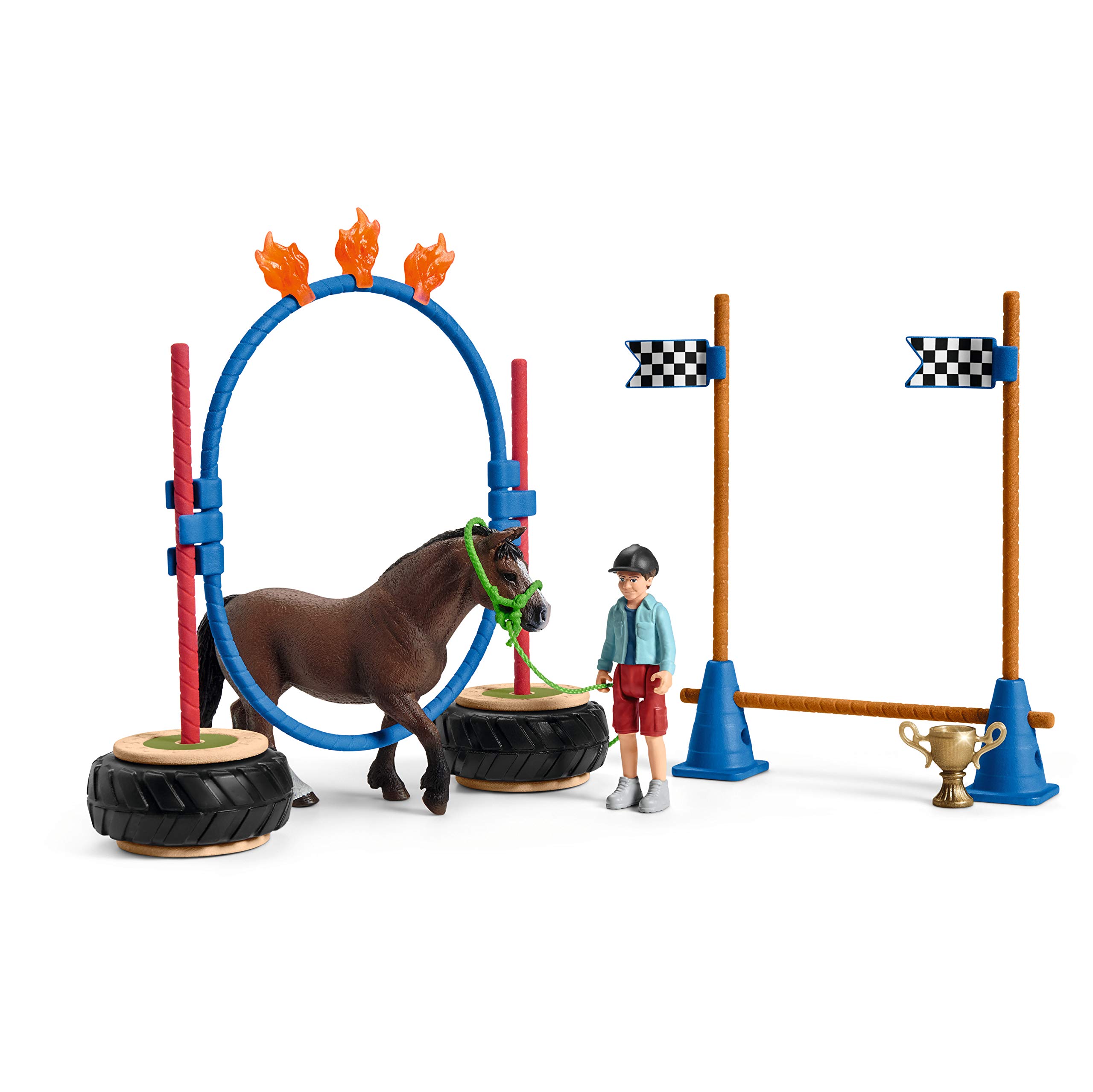 SCHLEICH 42482 Pony Yarış seti Oyuncak Figürü, Çok Renkli