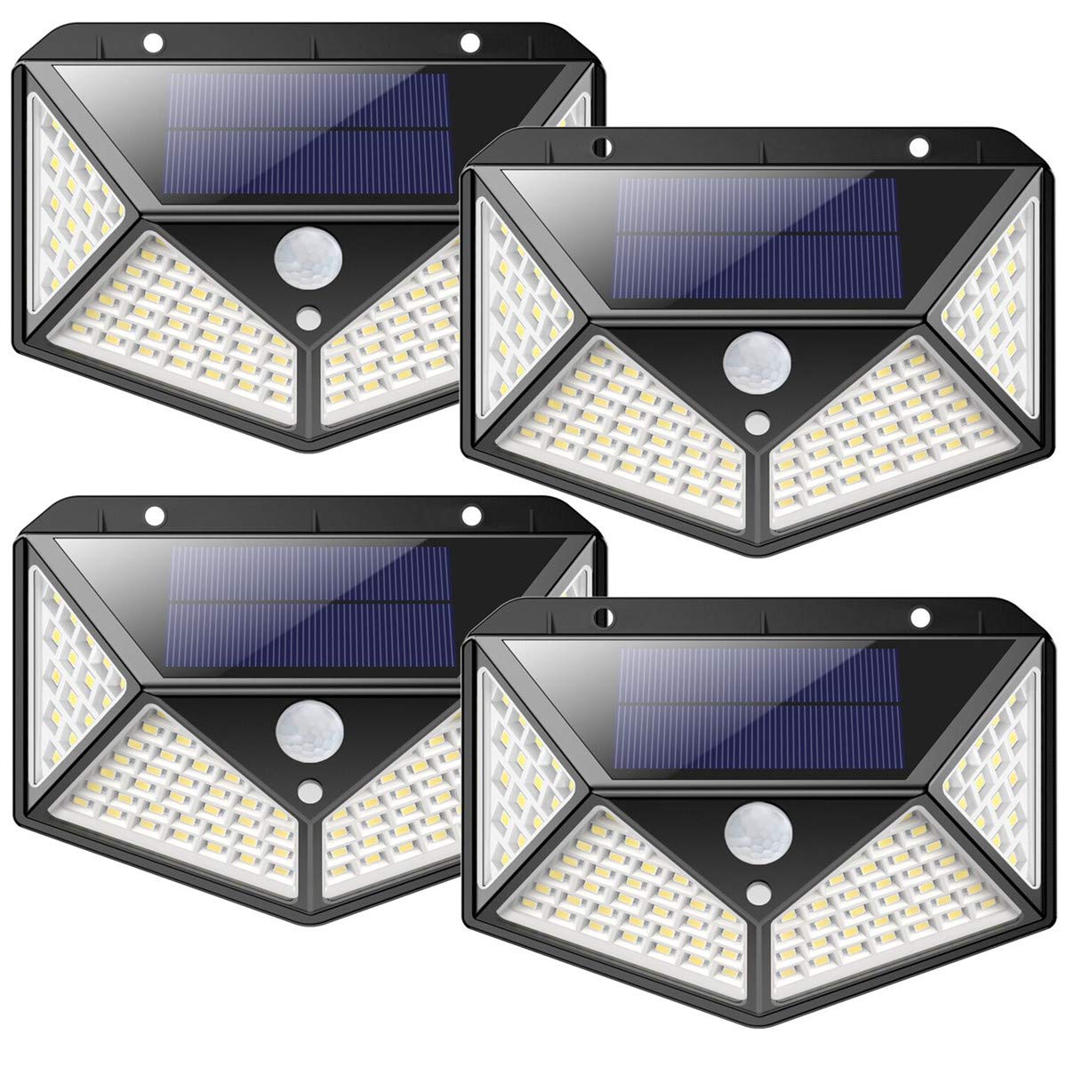 4 Adet Güneş Enerjili Solar Bahçe Duvar Lamba Aydınlatma 100 Led