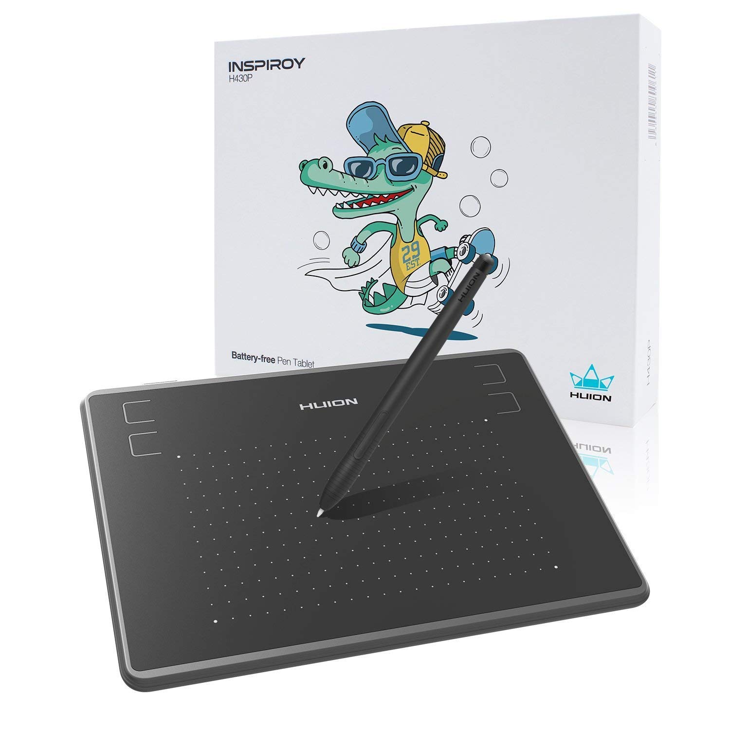 Huion Inspiroy H430P 18.6cm x 13.9cm, 4096 Kademe Basınç Hassasiyetli, 5080LPI Çözünürlük, 4 Adet Kısayol Tuşu, Pilsiz Kalemli Grafik Tablet
