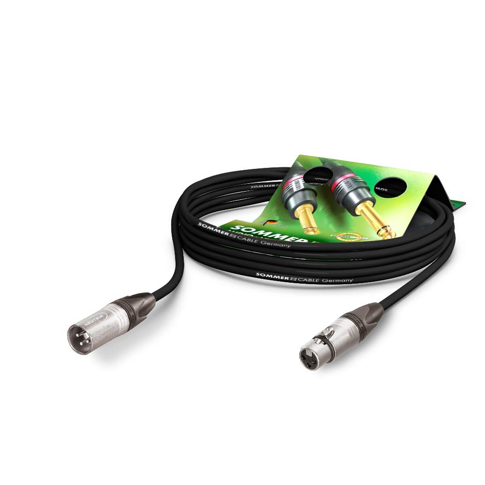 Sommer Cable Yaz Kablo Mikrofon Kablosu Stage 22 Highflex XLR 3 kutuplu Neutrik NC3MXX / XLR 3 kutuplu Neutrik NC3FXX, cırt cırtlı bantlı, siyah (3 m)