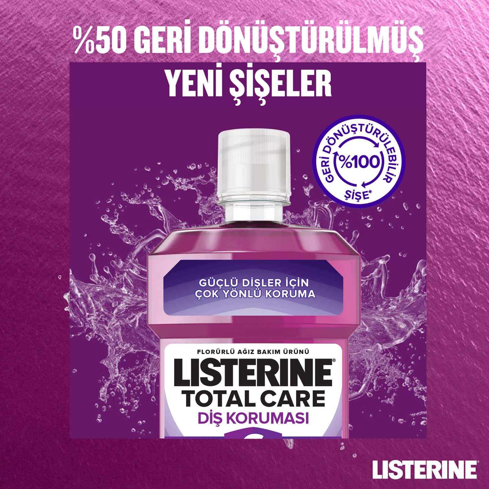 listerine total care diş korumasi ağız bakım suyu 500 ml