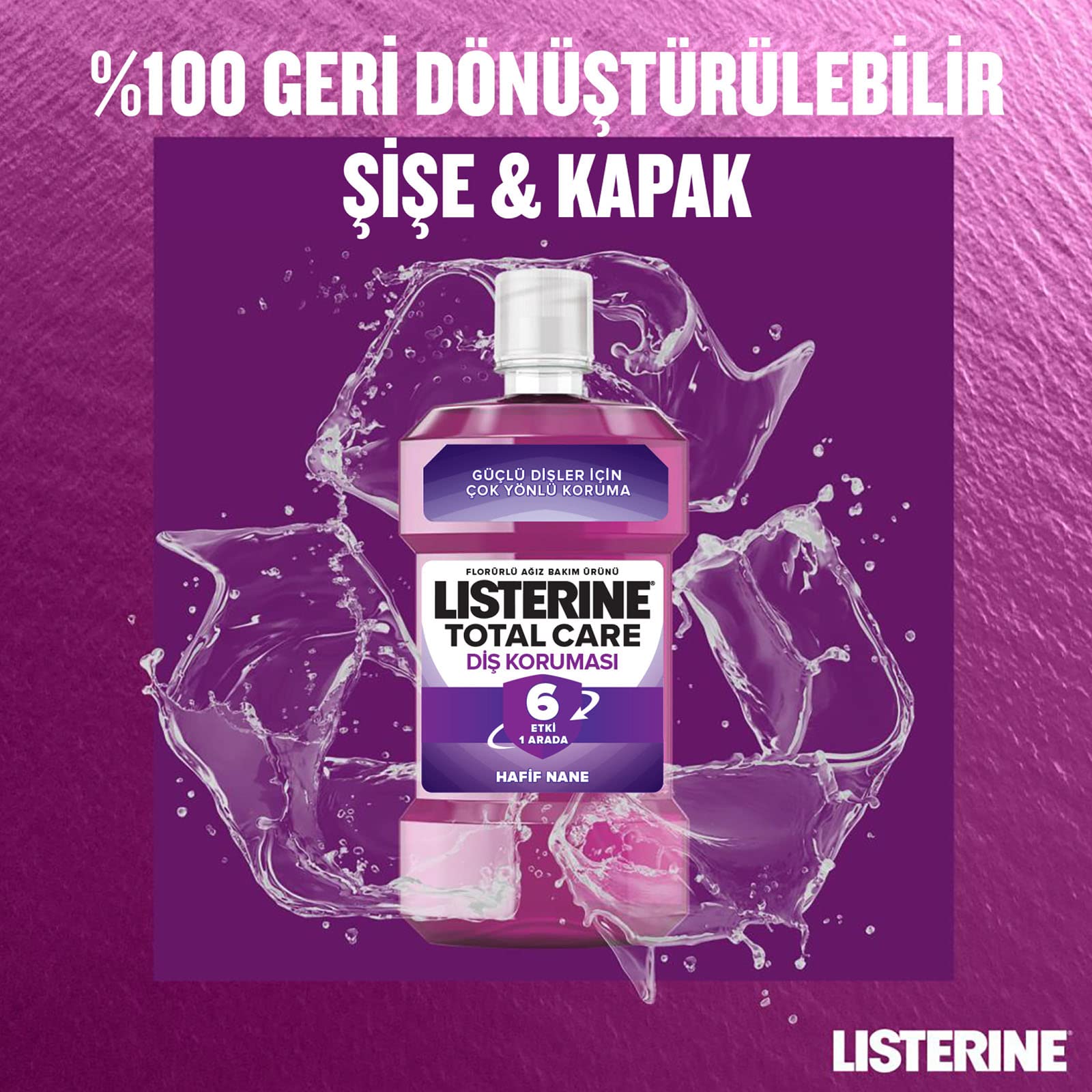 listerine total care diş korumasi ağız bakım suyu 500 ml