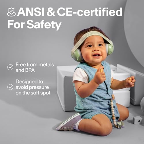 Alpine Muffy Baby – 36 aya kadar bebekler için kulak koruması – 23 dB – bebek gürültü koruması kulaklık kulak hasarlarını önler ve yolda uykuyu iyileştirir – ayarlanabilir kafa bandı – siyah