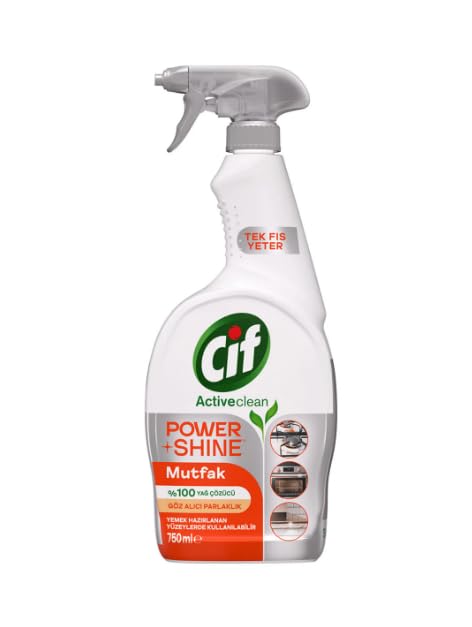Cif Power Shine Cleanboost Sprey Temizleyici Mutfak İçin Temizleyici ve Yağ Çözücü 750 ML