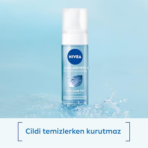 NIVEA Canlandırıcı Yüz Temizleme Köpüğü 150ml, Derinlemesine Temizleme,Karma Normal Cilt, Aloe Vera, Hyaluronik Asit, Ferahlatıcı