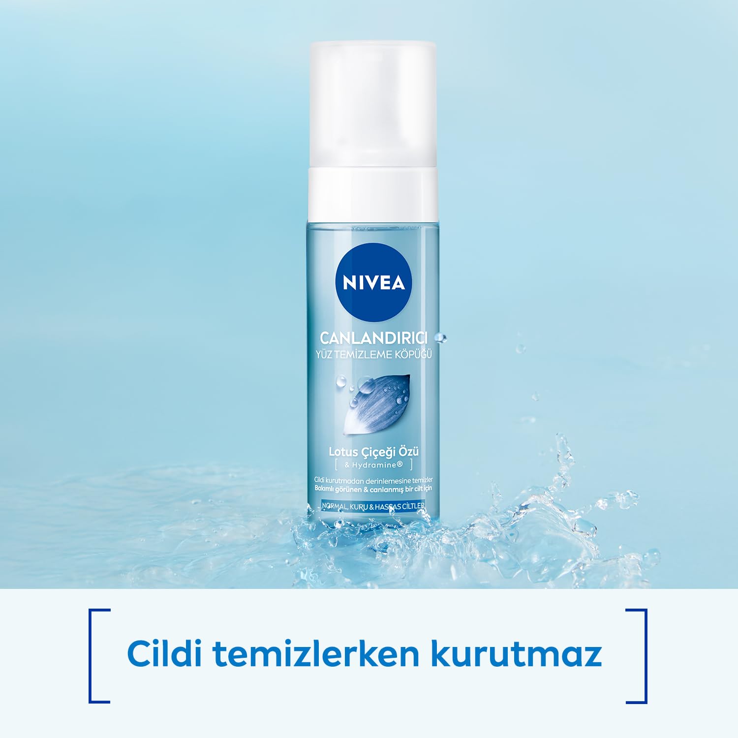 NIVEA Canlandırıcı Yüz Temizleme Köpüğü 150ml, Derinlemesine Temizleme,Karma Normal Cilt, Aloe Vera, Hyaluronik Asit, Ferahlatıcı