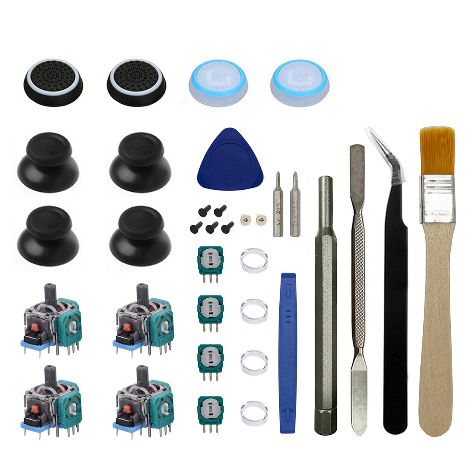 Onyehn 4 adet Analog 3D Joystick Thumbstick Yedek Parçalar Tornavida Tamir Kitleri ile fit Sony PlayStation 4 PS4 Kontrolörleri için