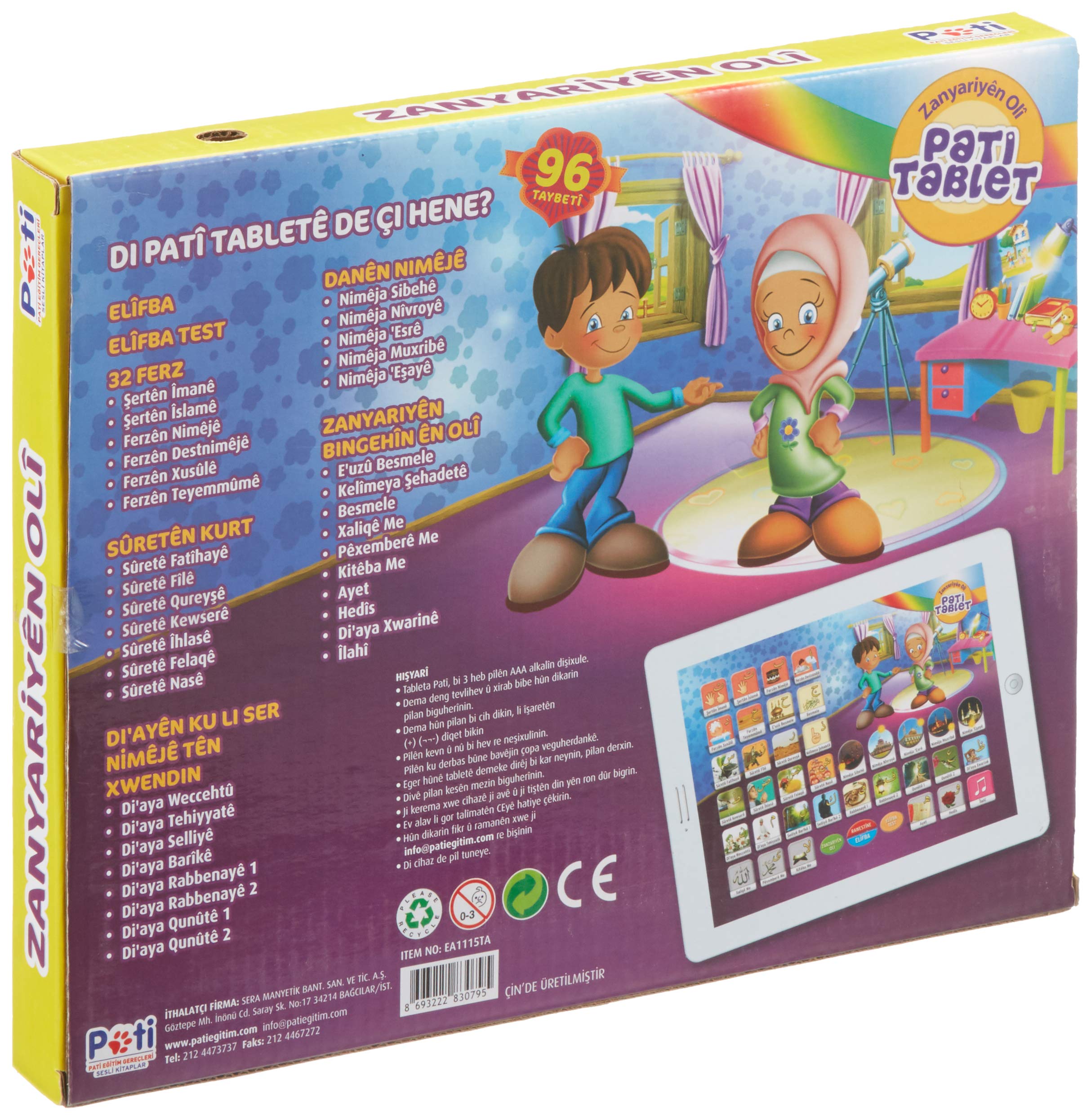 Zanyariyen Oli (Kürtçe) - Dini Bilgiler 96 Fonksiyonlu Pati Oyuncak Tablet