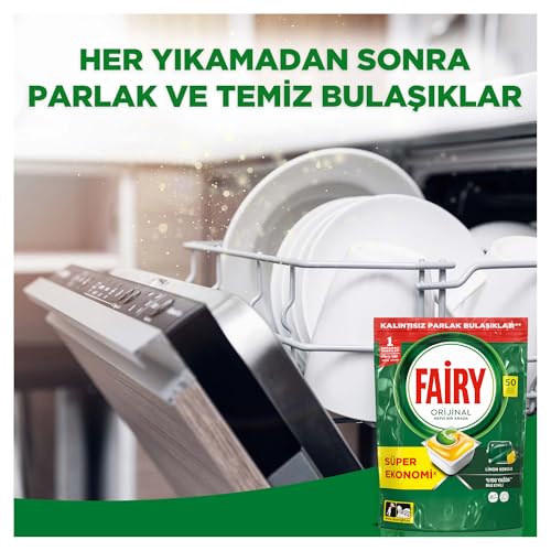 Fairy Hepsi Bir Arada Bulaşık Makinesi Deterjanı Kapsülü/Tableti 50 Yıkama Limon Kokulu