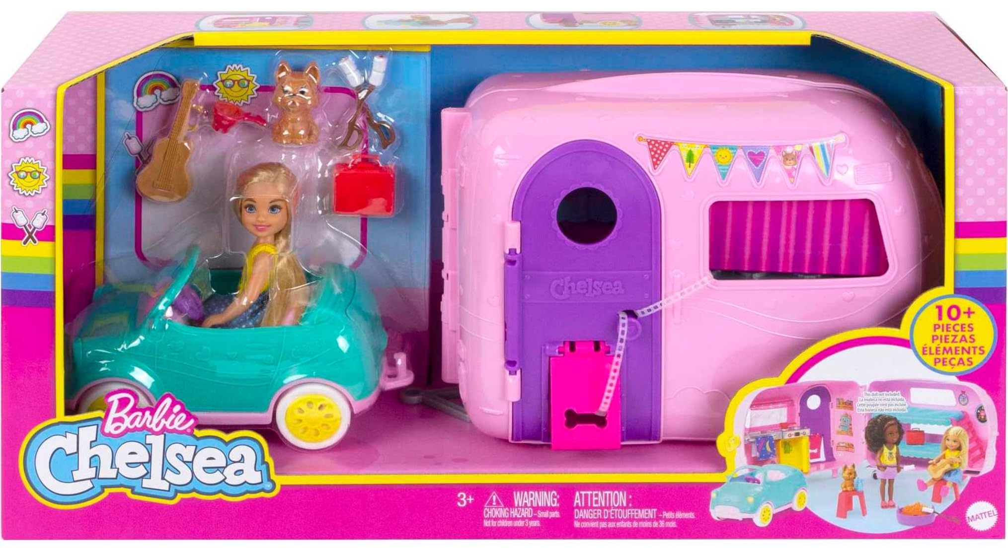 Barbie Club Chelsea Karavan Barbie Club Chelsea Karavanı Oyun Seti, Chelsea'nin Yavru Köpeği ve Aksesuarlar FXG90 FXG90
