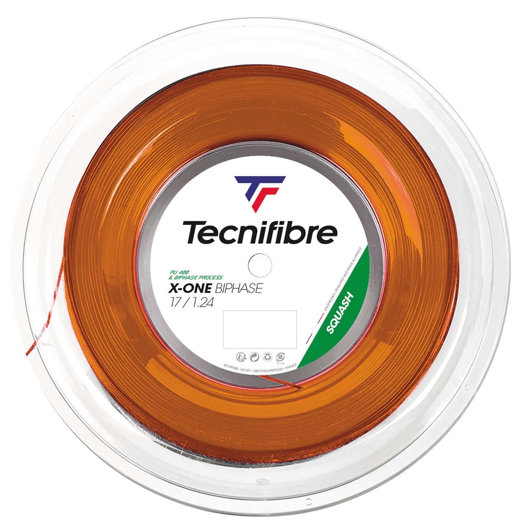 Tecnifibre – Squash halat – makara 200 m – X-One iPhone 1.18, üniseks, turuncu, tek boy