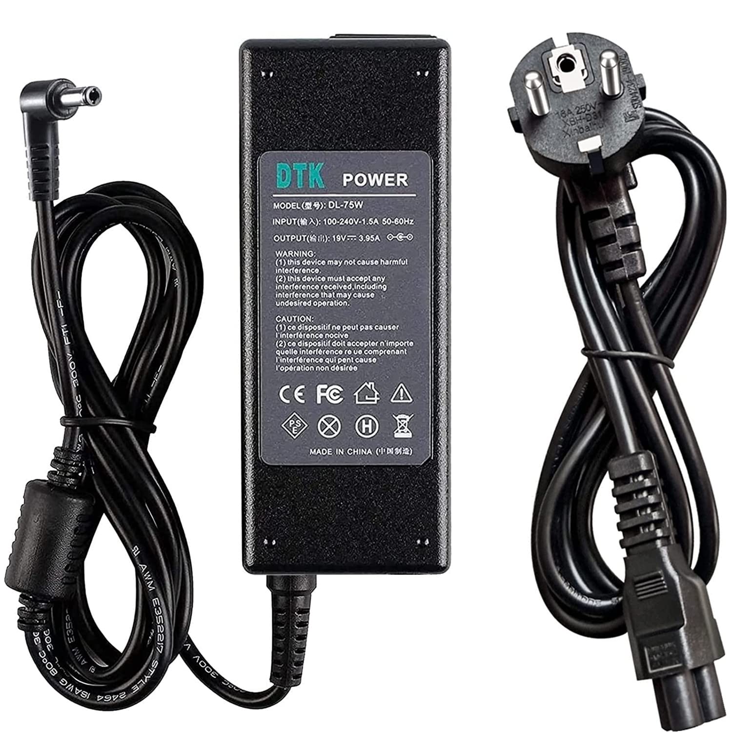 DTK 19V 3,95A 75W Laptop Şarj Cihazı AC Adaptör Toshiba Şarj Kablosu Notebook için Taşınabilir Bilgi
