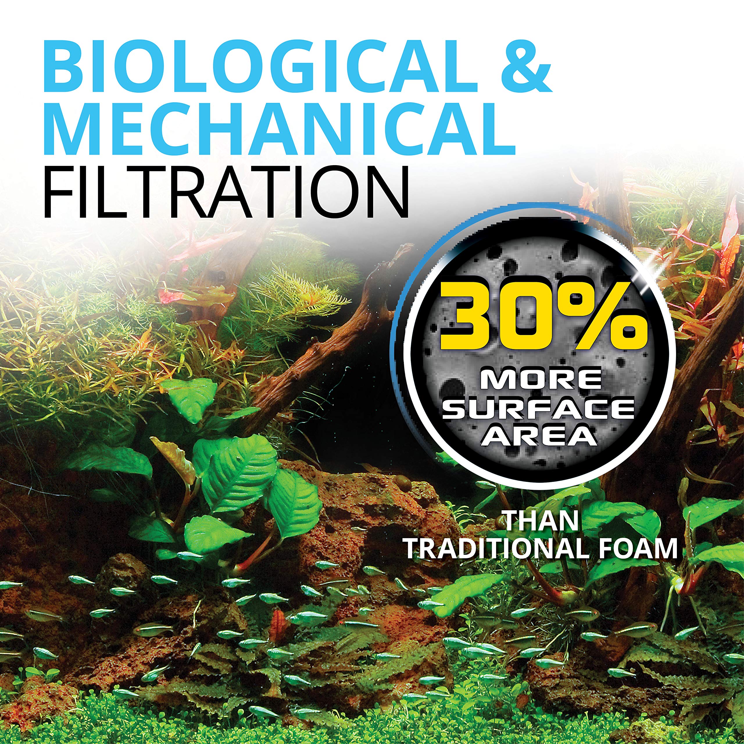 Fluval Bio-Foam MAX köpük filtre, büyütülmüş yüzey, Fluval 207 ve 307 dış filtre için, 2'li paket