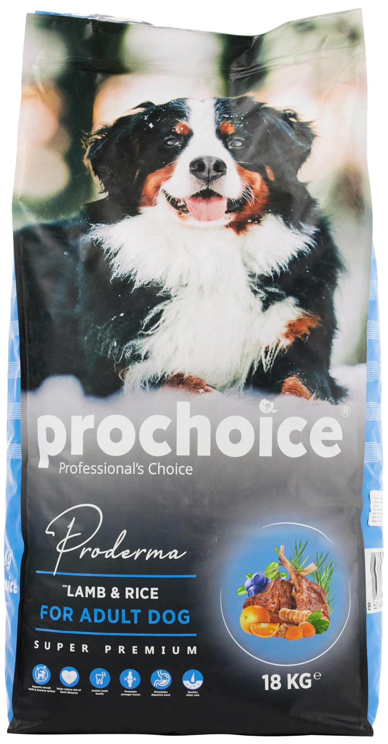 Prochoice Proderma, Yetişkin Köpekler İçin, Hipoalerjenik, Kuzu Etli ve Pirinçli Kuru Mama, 18 kg