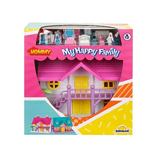 SUNMAN Ev Oyun Seti My Happy Family Villa 2 Figür 18 Parça 2A