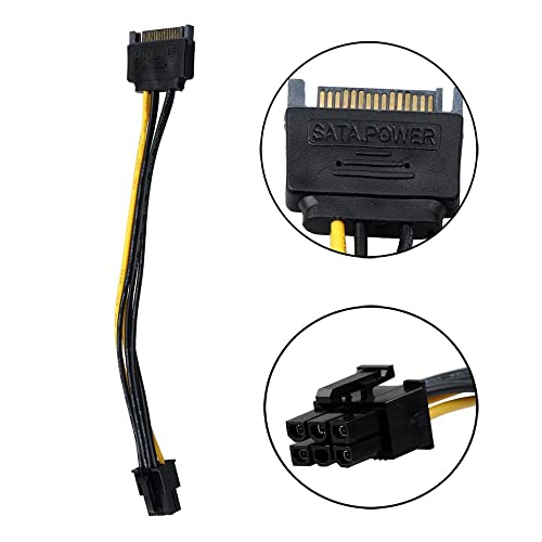 Alfais 4582 15 Pin SATA to 6 Pin Ekran Kartı Power Anakart Güç Kablosu
