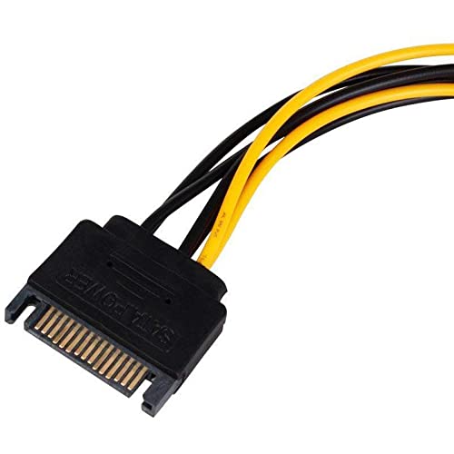 Alfais 4582 15 Pin SATA to 6 Pin Ekran Kartı Power Anakart Güç Kablosu