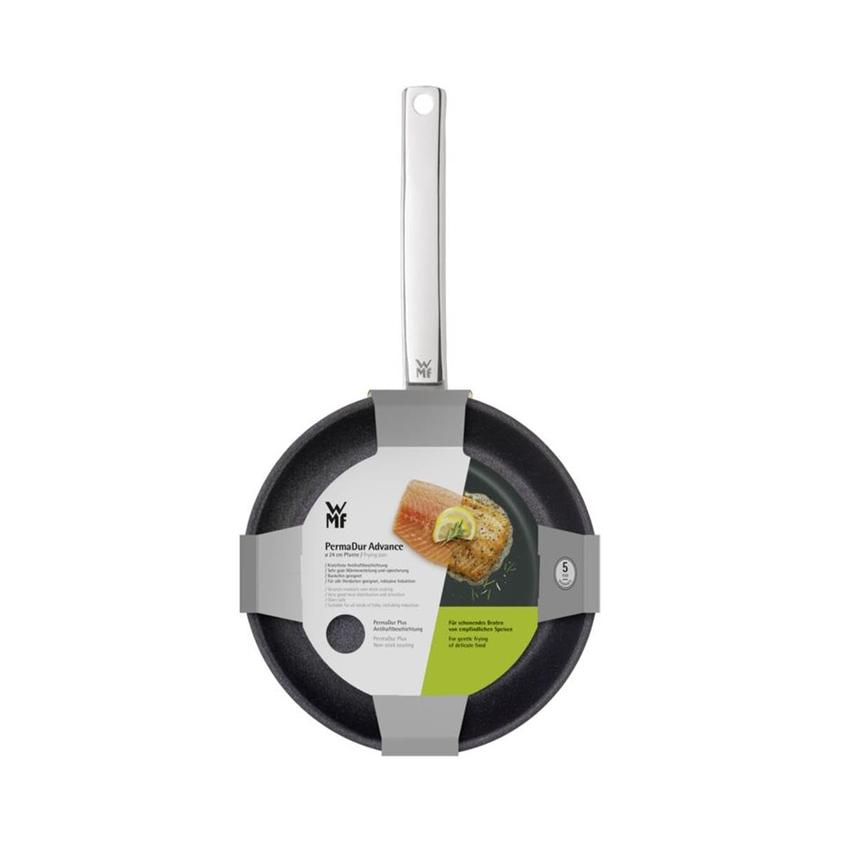 WMF Permadur Advance kızartma tavası indüksiyonlu 24 cm, paslanmaz çelik tava, Cromargan paslanmaz ç