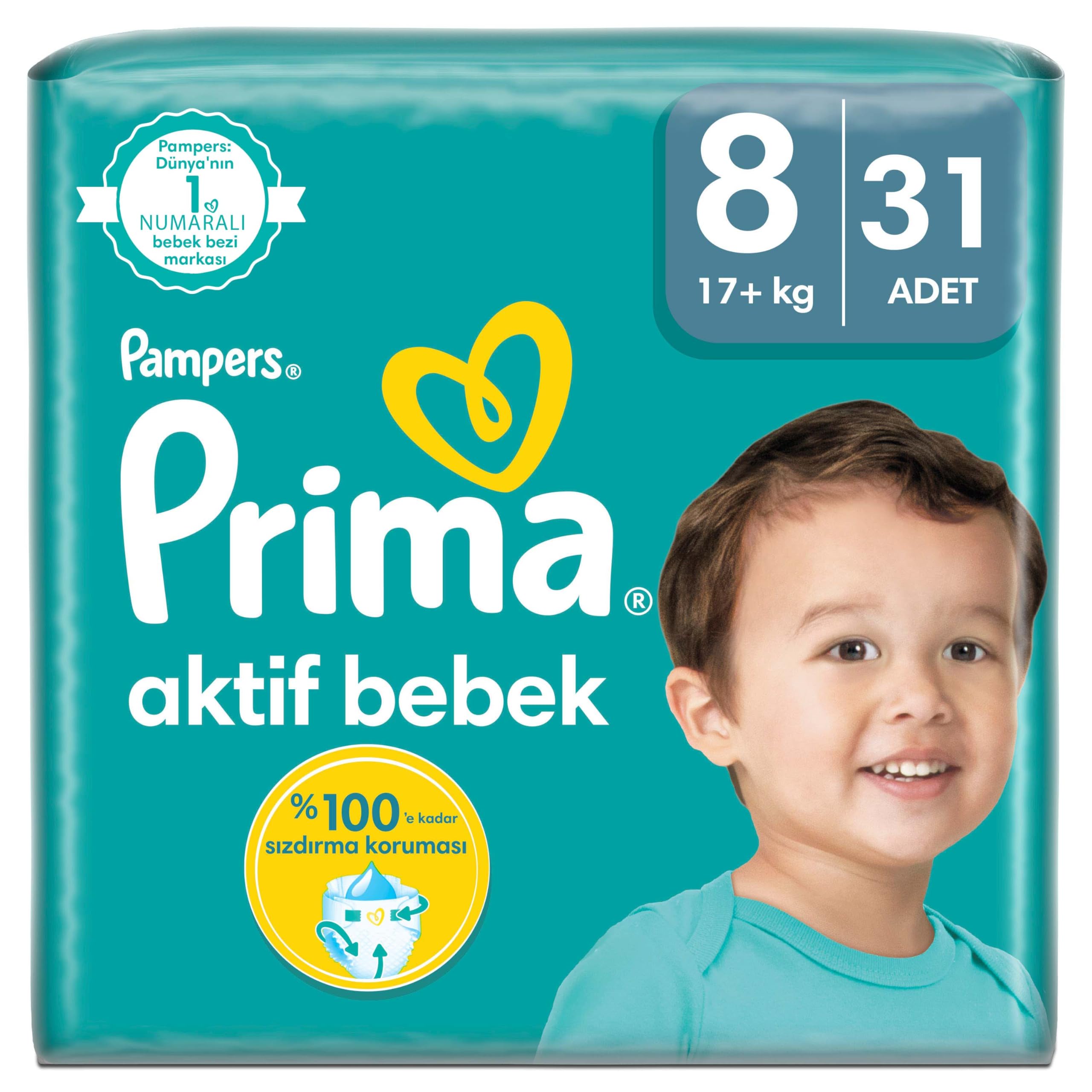 Prima Bebek Bezi Aktif Bebek 8 Beden 31 Adet Fırsat Paketi
