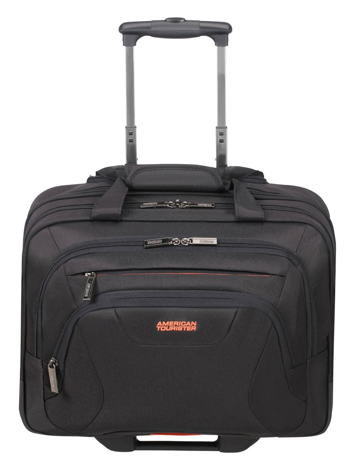 American Tourister AT WORK-ROLLING TOTE 15.6" BLACK/ORANGE Valiz