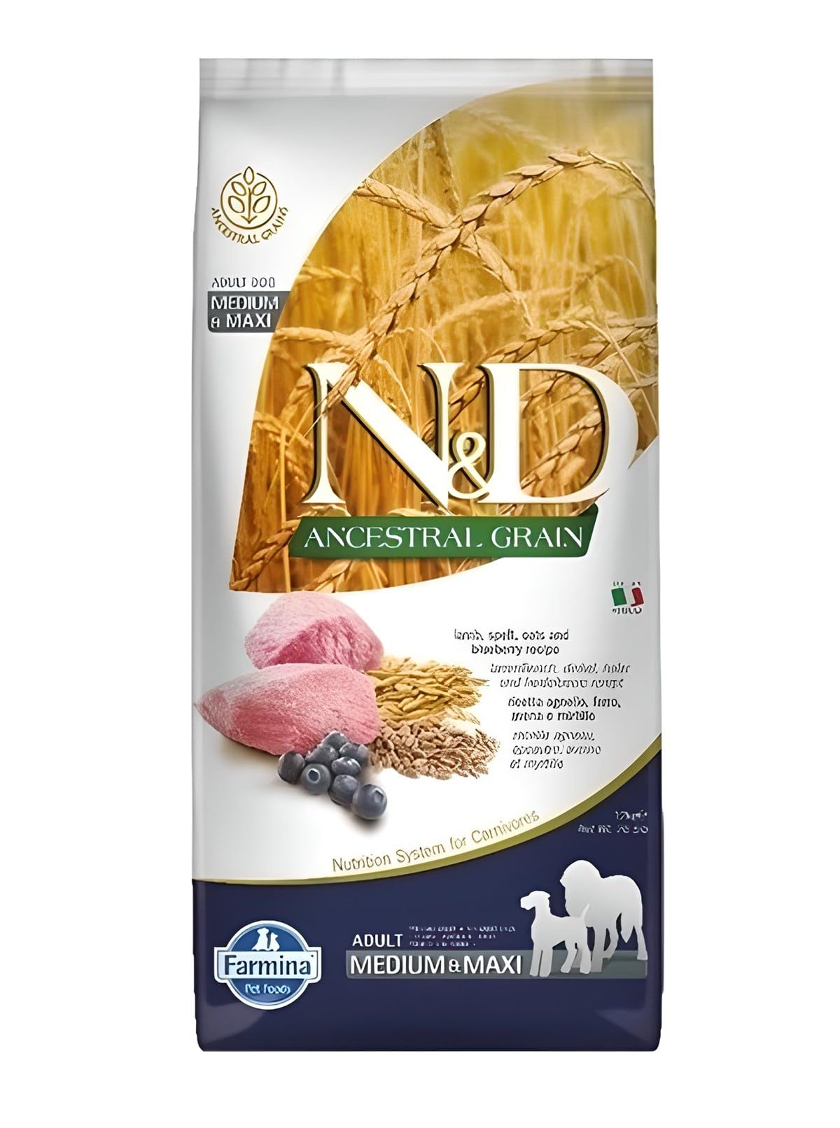 ND Düşük Tahıllı Kuzulu Medium Maxi Yetişkin Köpek Maması 12 Kg