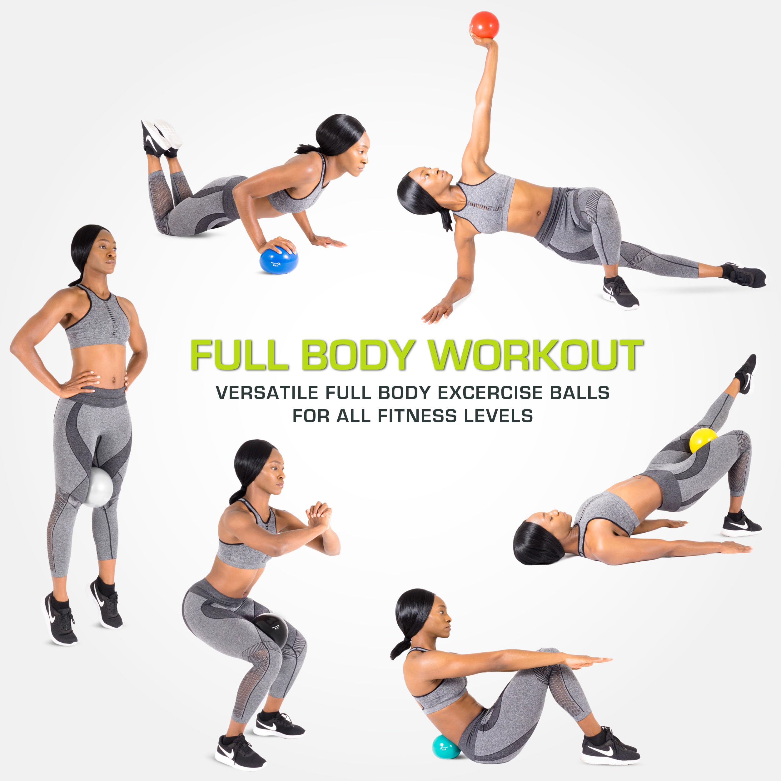 ProsourceFit Ağırlıklı Egzersiz Topu, Pilates Yoga Güç Antrenmanı Fizyoterapi için, 0,9 kg, Aqua Mavi