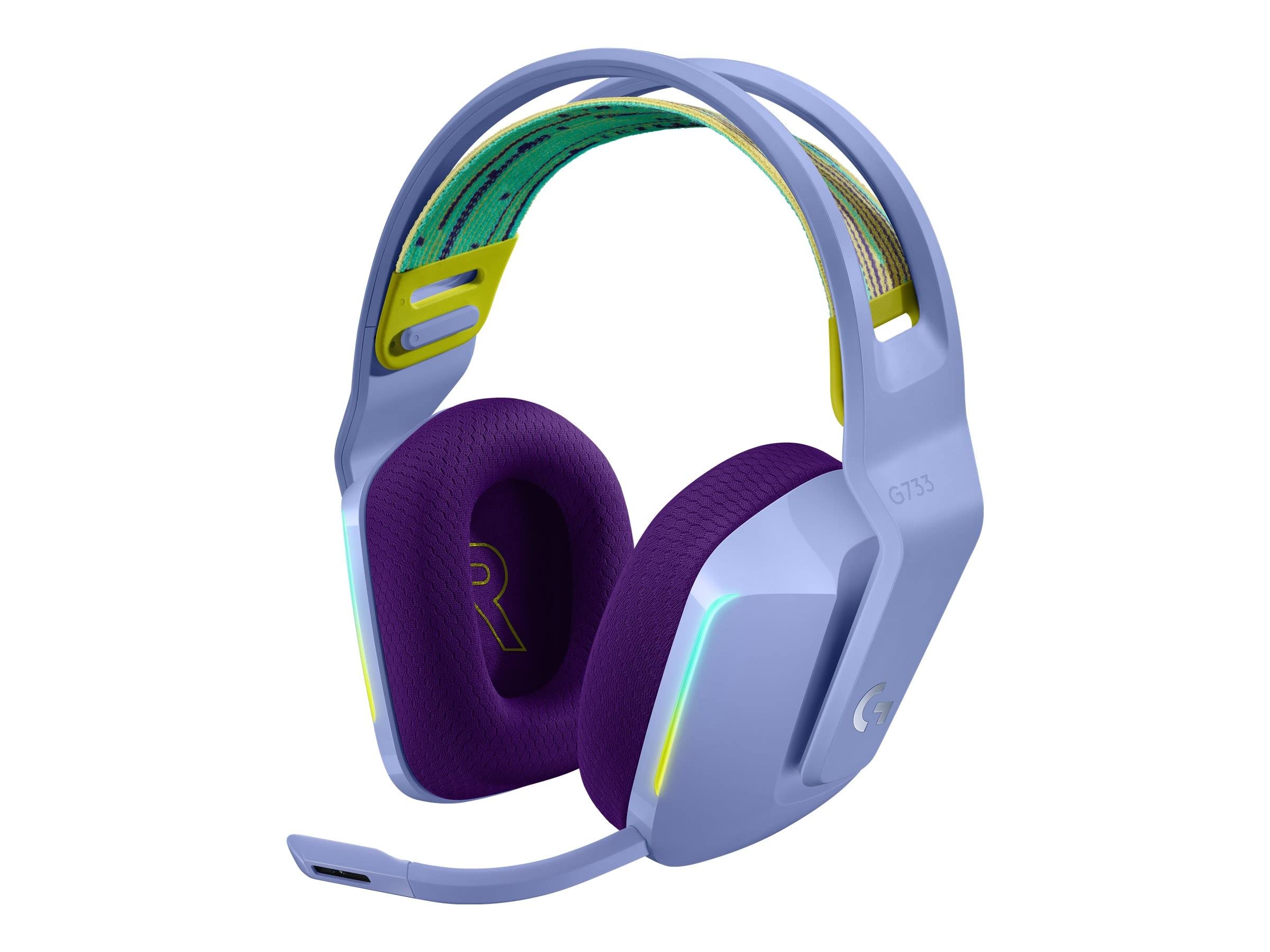 Logitech G733 Lightspeed kablosuz oyun kulaklığı kafa bantlı, LightSync RGB, Blue Voice Mikrofon Teknolojisi, PRO G Hoparlör, Ultra Hafif, 15 Saat Pil Ömrü, 20 m Menzil