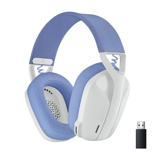Logitech G G435 LIGHTSPEED Kablosuz Kulak Üstü Oyuncu Kulaklığı, Bluetooth, Dahili Mikrofon, 40 mm Ses Sürücüleri, 165 gr, 18 Saat Pil Ömrü, Beyaz